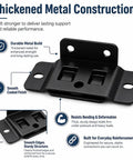 Heavy-duty metal corner bracket from L Shape Furniture Joint Braces Kit White 8 Piece Set No Fuss With Screws