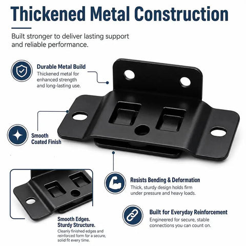 Heavy-duty metal corner bracket from L Shape Furniture Joint Braces Kit White 8 Piece Set No Fuss With Screws