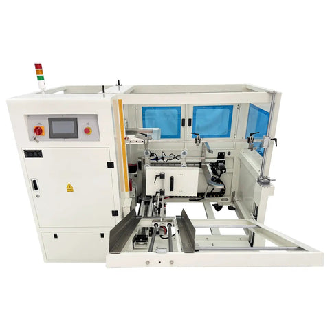Automatic Carton Sealer And Tape Sealer 220V For Fast Box Packing, Handles 8 To 15 Boxes Per Minute, Fits Cartons 11 To 21.7 Inches Long And 6.7 To 19.7 Inches High, 20 Meters Per Minute Sealing Speed, Fully Auto With Smart Touchscreen, front view