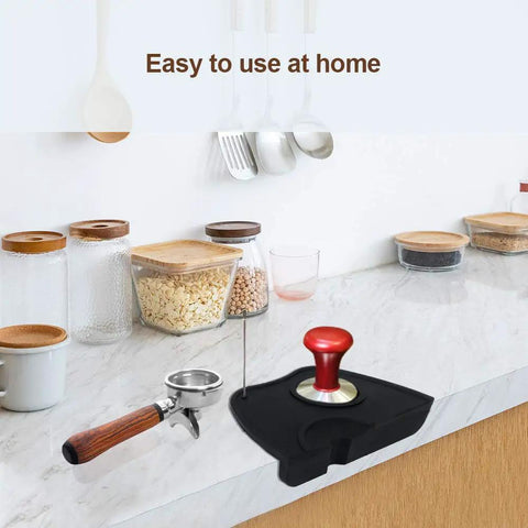 Espresso Tamper Mat For Home Barista Setup, Food Safe Silicone Coffee Tamp Pad With Anti Slip Surface on kitchen counter