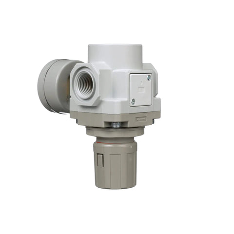 Compressed Air Pressure Regulator With Three Quarter Inch NPT Connection, Gauge And Bracket, 0-150 PSI Output, 180 SCFM At 90 PSI, Max 250 PSI, Includes 0-160 PSI Gauge, Shop Friendly Pro Grade Heavy Duty Regulator, 1 Year Warranty, Made In Korea