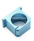 69mm Aluminum CNC Spindle Holder Mount Built For PROVerXL 6050 Plus CNC Machine Beefed Up Stability Quiet Operation Smoother And More Precise Cuts Compatible With 69mm Spindle Motors Or Trimmer Routers. blue aluminum 69mm spindle holder mount with 69mm/2.72in bore