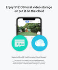 Dual Lens 1080P Outdoor Security Camera With Color Night Vision interface on smartphone for video storage options