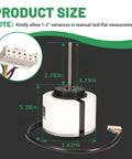 Beefed-Up DC Brushless Fan Motor 58W 8P 1350R/min CCW 5-Wire Replacement For Midea Mini Split dimensions diagram