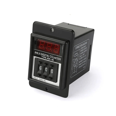 Rugged ABS Digital Counter Workhorse for Industrial Use with clear double digits display and easy-to-operate 220V setup