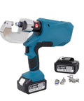 Yunding Aluminum Auto Body Riveting Machine with blue handle and cordless battery for easy automotive sheet metal joining.