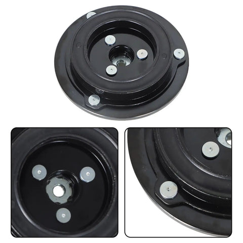 Premium AC Compressor Clutch Hub Replacement For Ford F150 And Lobo 50L Engines 2011 Through 2014 showing top view with bolts.