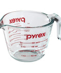 See Through 8 Oz Measuring Cup Your Kitchen Go-To Tool Durable Glass Microwave Oven Fridge Freezer Safe Dishwasher Safe Easy Pour And Quick Monitor Perfect For Cooking Baking And Prep Made In The USA, clear Pyrex cup