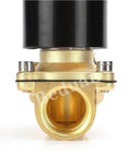 Close-up of brass body Brass Electric Solenoid Valve Half Inch Female NPT 12V DC Normally Closed Built Tough for Water Air Gas Fuel Oil