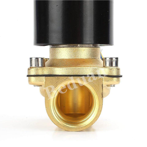Close-up of brass body Brass Electric Solenoid Valve Half Inch Female NPT 12V DC Normally Closed Built Tough for Water Air Gas Fuel Oil