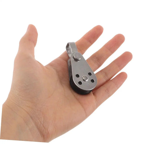 Beefy Stainless Steel Sailing Pulley Block Set 4 Pack For Marine Rigging And Kayak Gear Rugged Pulleys With Smooth Bearings handheld