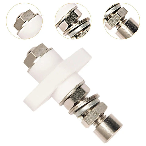 High Temp Electric Terminal Block For Copper Connectors, Detachable Junction Block Spare Part, 3.8 Mm Wire Size, Pro Grade Setup, Easy Install, Built To Last For Industrial Electrical Projects, white