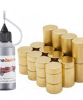 Copper Pinewood Derby Weights Kit Must Have With Three Sizes One Quarter Ounce One Eighth Ounce One Sixteenth Ounce Four Point Five Ounces Plus Graphite Powder Lubricant Anti Tarnish Coated For Derby Car Wheels And Axles