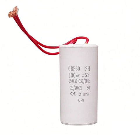 CBB60 SH Motor Run Capacitor 100uF 250VAC 50/60Hz two-wire start capacitor for air compressors and small motors