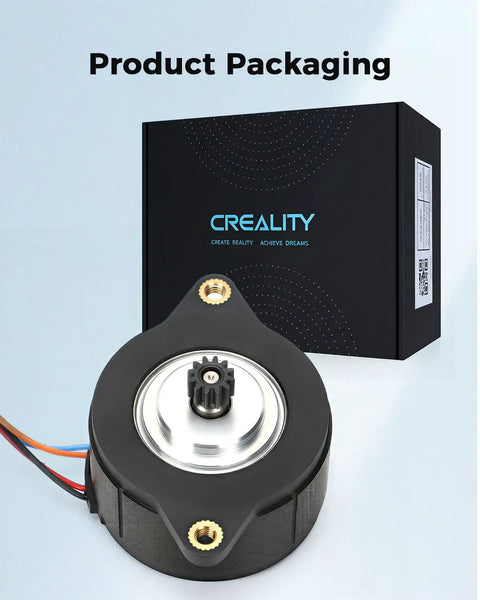 K2 SE Extruder Stepper Motor Replacement for 3D Printer, 36-20_E Axis with 12-Tooth Gear, shown with Creality packaging