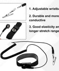 Anti Static Wrist Strap Kit For Techies 7.9 Inch Perimeter ESD Wristband with alligator clip, adjustable strap, 1.8m PU band
