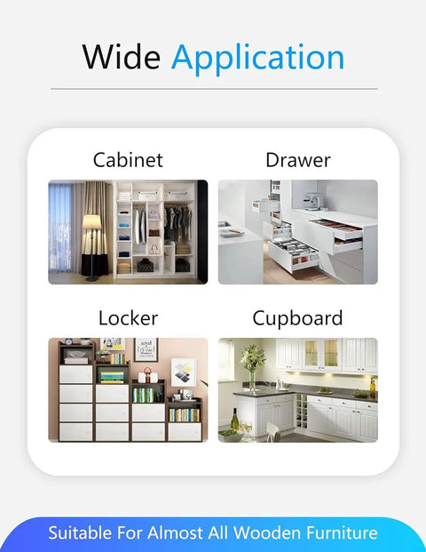 Smart Biometric Cabinet Lock With Fingerprint Access And Bluetooth App Control for various wooden furniture types.