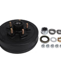 Top Shelf 10 Inch Heavy Duty Trailer Brake Hub Drum Assembly with hardware for 3500 lb axles, designed for smooth operation.