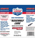 High-Performance Semi-Synthetic Assembly Lube For Engine Building And Pre Lubing Bearings Cams Lifters And Valve Train Prevents Dry Starts Seizing And Galling While Shielding Long Term Storage 8 Ounce Bottle label