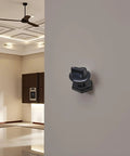 4 Position Ceiling Fan Speed Switch With 3 Speeds And Off Dope Black Rotary Controller installed on wall