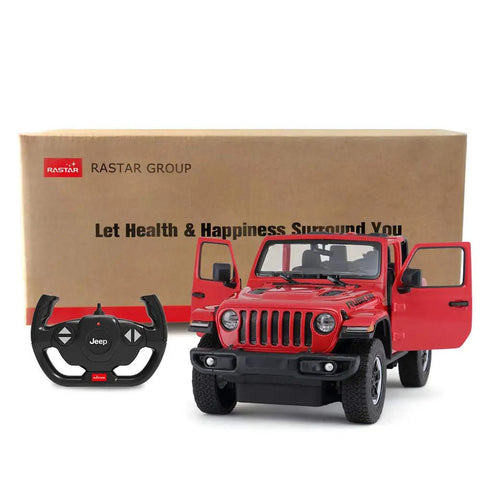Off Road RC Jeep Wrangler JL 1 To 14 Scale Toy Car With Realistic Doors, Spring Suspension, LED Lights, And 2.4GHz Remote Control