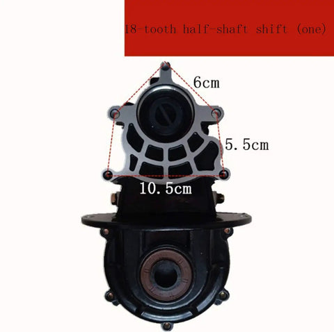 Electric Tricycle Shift Differential Gearbox Upgrade For High And Low Speed, 18-Tooth Gear Shift System, Bolt-On Drive Enhancement For E Trikes, Smooth, Quiet Shifting And Enhanced Torque On Every Ride, black gearbox, 10.5cm