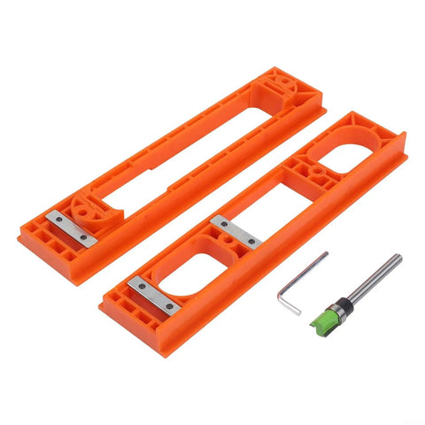 3D Invisible Door Hinge With Enhanced Grip And Safety Features For Easy Smooth And Safe Closings, plastic inserts and tools shown