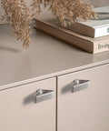 Six Pack Brushed Nickel Triangular Cabinet Knobs With Open Center Design For Modern Cabinets And Drawers, Geometric Open Center
