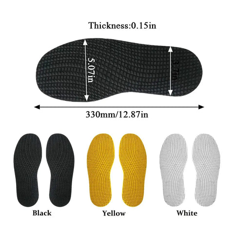 Black Rubber Soles Replacement For Shoes DIY Repair Kit With Anti Slip Particle Pattern Durable Non Slip Soles