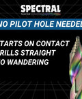 Image of a One Quarter Inch Step Point HSS Drill Bit With 135 Degree Split Point Tip, M2 High Speed Steel, Three Flat Shank, Multicolor Finish