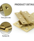 Solid Brass Hinges Set For Cabinets And Jewelry Boxes 1/2 Inch, 2 Inch, And 2.5 Inch Butt Hinges, close-up of fine pore site and fit
