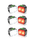 Front and Rear Bike Lights Set Rechargeable with Dual LEDs and 19 Flood LEDs 8 and 12 Mode Options IPX6 Waterproof shown