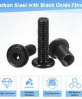 Ten Pack M8 X 12Mm Hex Drive Socket Cap Bolts With Barrel Nuts For Furniture Assembly And Diy Projects Crafted From Solid Black Carbon Steel Heavy Duty connector fasteners on display.