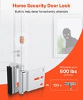 Kick Resistant Door Reinforcement Lock, 2 Pack Heavy Duty Security Strike Plate Withstands 800 Lbs on indoor door, aluminum material.