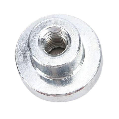 Rugged Magnetic Grounding Clamp Built With Strong Brass And Stainless Steel For Welding Jobs close-up view of steel component with threaded hole.