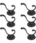 Heavy Duty Double Claw Wall Hooks, Vintage Style Metal Coat Racks With Full Setup Kit on black background.