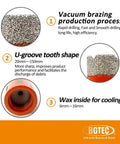 BGTEC 8-piece diamond core drill bits set for porcelain tile and stone, front view with orange BGTEC logo