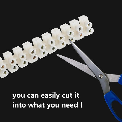 10 Pack White Screw Terminal Block Dual Row Wire Connector Strip 12 Position 10 Amp 380 Volt Easy DIY Insertion And Tighten