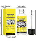 Slick Dishwasher Rack Repair Coating 30 Ml White Touch Up Paint With Badass Heat Resistant Formula For Sweet Rust Prevention and No Stress Kitchen Appliance Fixes, 30ml rubber sealant bottle with brush.
