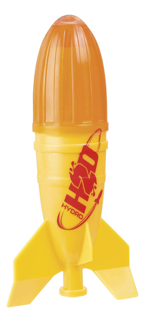 Hydro Water Rocket Set With 3 Easy To Use Rockets For Kids 8 And Up Includes Two 5.5 Inch Rockets And One 8.5 Inch Rocket Launcher, yellow plastic rocket