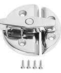 NBZGFD round turn-button twist latch in marine-grade stainless steel with mirror finish; includes 4 screws