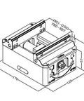 Heavy Duty Cnc Self Centering Milling Vise Pro Shop Ironclad Grip Precision Tool with dimensions and locking mechanism illustrated.