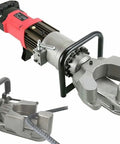 Heavy Duty Electric Hydraulic Rebar Bender Cutter 1100W Copper Motor Portable Steel Rod Tool 4-22mm bending head detail with hydraulic grip.