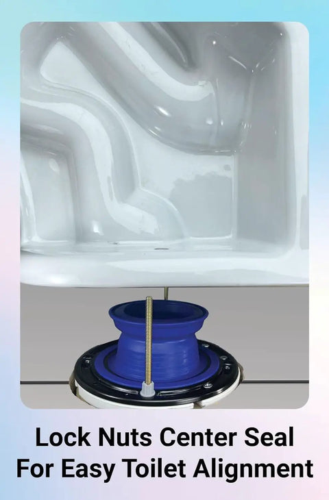 Adjustable Toilet Flange Repair Kit For Broken Or Low Bowls Features Self Adjusting Wax Free Seal And Built In Extender to align toilet.