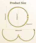 Dimensions of Rustproof Metal Shower Curtain Rings Set Gold Tone Gliding Hooks for Smooth Slide on Any Shower Rod 12 Pack