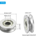 Hella Rugged 10 Pack U Groove Bearing Carbon Steel Sealed Ball Bearing 3X12X4MM with dimensions for smooth track motion systems.