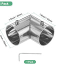 Six Pack Stainless Steel Structural Pipe Connector Set For 1 Inch 25mm OD Pipe, 90 Degree Two Way Fittings with Allen Key