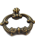 Bronze Drawer Ring Pulls Set Of 8 With Screws Single Hole Vintage Antique Style Handles for furniture, front view of a bronze handle