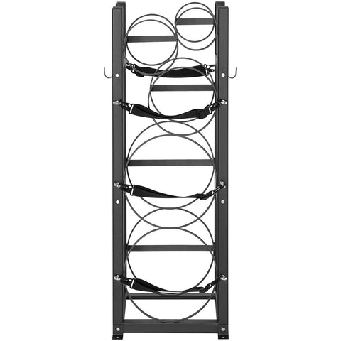 Premium Heavy Duty Carbon Steel Refrigerant Tank Rack Holds Five Gas Cylinders Hella Tough Secure Organizer For Air Conditioning Freon Nitrogen Oxygen Warehouse Loaded