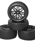 Beefy 88mm 3.46 Inch Off Road RC Tire Set With Sponge Inner And 12mm Hex Wheel Rims For 1 To 10 Scale Buggy Cars Durable Rubber Tires